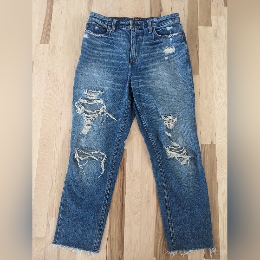Abercrombie and Fitch Annie High Rise Girlfriend jeans